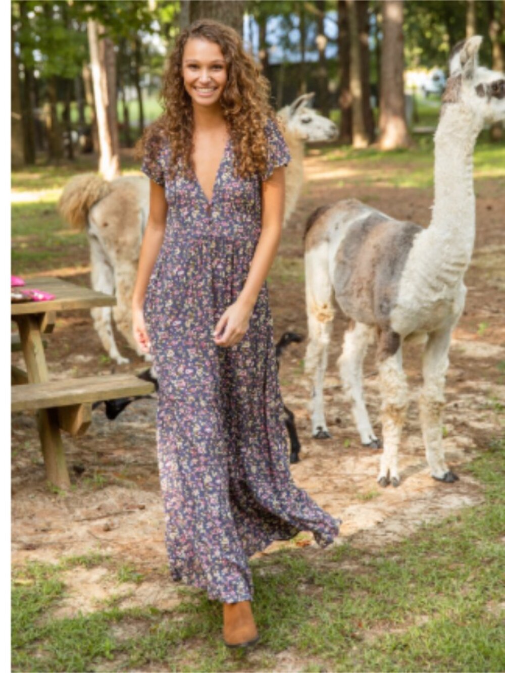Natural Life * Evangeline Maxi Dress * Grey/Purple Pink Floral * Size L
